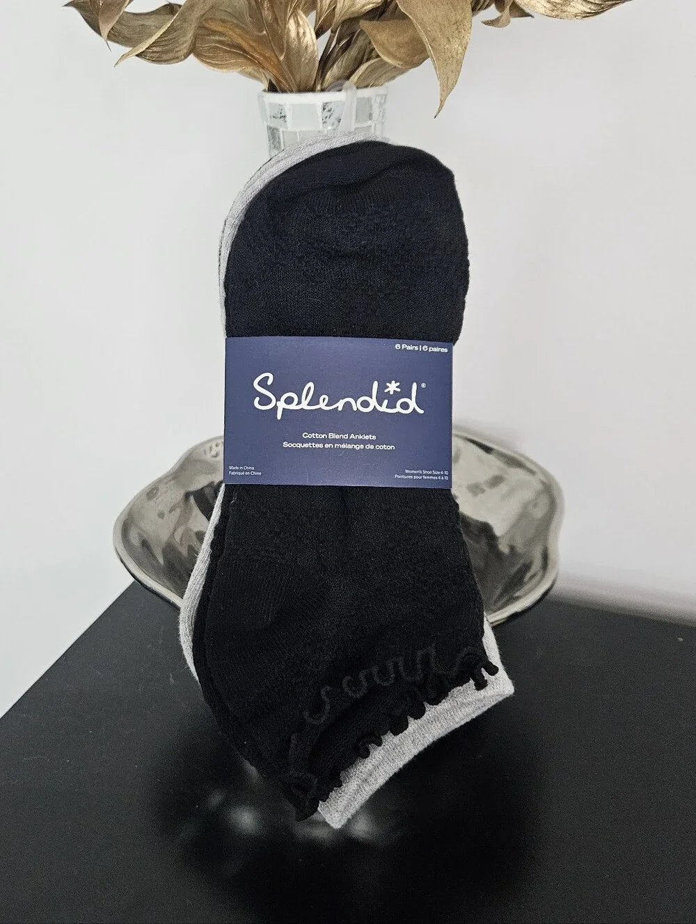 Splendid 6pk Women's Cotton Blend, Low Cut Socks, NWT, Shoe Sz 4-10